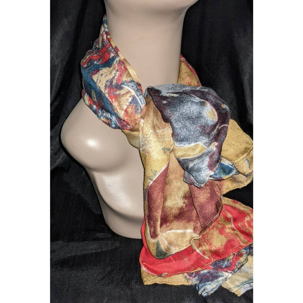 Bindya Lulla Connection Scarf Shawl Yellow Blue Red Multicolor Floral Foil
